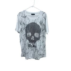 Ron Thomson White Skull Tee size XXL